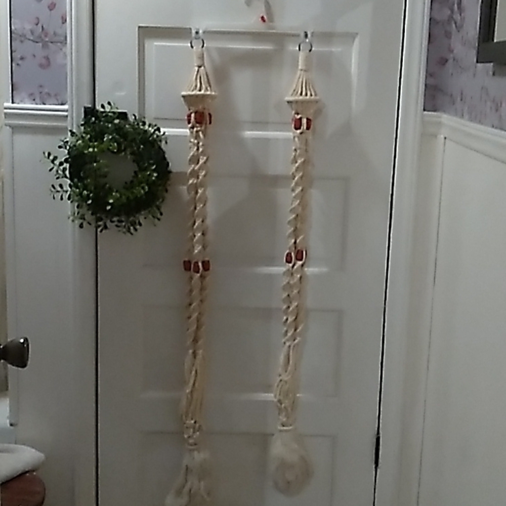 Vintage 1970s macrame plant holder home deco retro farmhouse